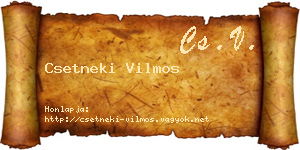 Csetneki Vilmos névjegykártya